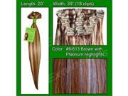 Brybelly Holdings PRST 20 6613 No. 6 613 Chestnut Brown with Platinum Highlights 20 inch
