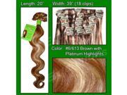 Brybelly Holdings PRBD 20 6613 No. 6 613 Chestnut Brown with Platinum Highlights Body Wave