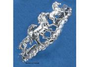Sterling Silver FOUR Running HorseS Cuff BRACELET