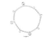 Plum Island Silver P 013408 Sterling Silver 10 Inch Italian Dangling Circles Anklet