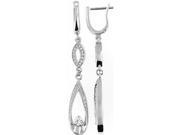 Doma Jewellery DJS01899 Sterling Silver Rhodium Plated Earring with CZ 39mm Height