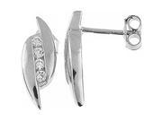 Doma Jewellery DJS01902 Sterling Silver Rhodium Plated Earrings with CZ 17x6mm