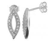 Doma Jewellery DJS01903 Sterling Silver Rhodium Plated Earrings with CZ 16x7mm