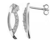 Doma Jewellery DJS01905 Sterling Silver Rhodium Plated Earrings with CZ 28x6mm