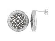 Doma Jewellery DJS01936 Sterling Silver Rhodium Plated Earring with CZ 19mm Diameter