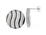 Doma Jewellery DJS01939 Sterling Silver Rhodium Plated Earring with CZ 20mm Diameter