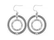 Doma Jewellery DJS02067 Sterling Silver Rhodium Plated Earrings with CZ 46mm Height
