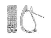 Doma Jewellery DJS01942 Sterling Silver Rhodium Plated Earring with CZ 19x7mm