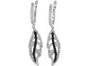 Doma Jewellery DJS02076 Sterling Silver Rhodium Plated Earrings with CZ 45mm Height