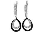 Doma Jewellery DJS02078 Sterling Silver Rhodium Plated Earrings with CZ 36mm Height