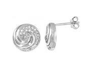 Doma Jewellery DJS02081 Sterling Silver Rhodium Plated Earrings with CZ 11.5mm Diameter