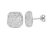 Doma Jewellery DJS02091 Sterling Silver Rhodium Plated Earrings with CZ 12mm Height