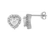 Doma Jewellery DJS02235 Sterling Silver Rhodium Plated Heart Earring with C ubic Zirconia