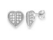 Doma Jewellery DJS02242 Sterling Silver Rhodium Plated Heart Earring with CZ