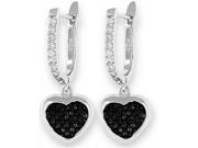 Doma Jewellery DJS02245 Sterling Silver Rhodium Plated Heart Earring with CZ