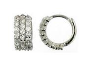 Doma Jewellery DJS02322 Sterling Silver Rhodium Plated Hoop Earrings with CZ