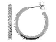 Doma Jewellery DJS02324 Sterling Silver Rhodium Plated Hoop Earrings with CZ 21mm Diameter