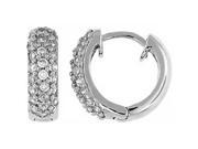 Doma Jewellery DJS02331 Sterling Silver Rhodium Plated Huggy Earring with CZ 4.5mm Wide