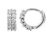 Doma Jewellery DJS02345 Sterling Silver Rhodium Plated Hoop Earring with CZ