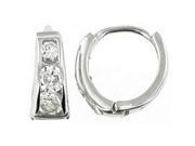 Doma Jewellery DJS02346 Sterling Silver Rhodium Plated Huggy Earring with CZ