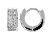 Doma Jewellery DJS02382 Sterling Silver Rhodium Plated Hoop Earrings with CZ