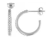 Doma Jewellery DJS02396 Sterling Silver Rhodium Plated Hoop Earrings with CZ 4.6mm Wide