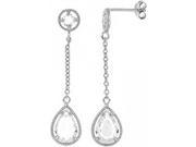 Doma Jewellery DJS02109 Sterling Silver Rhodium Plated Earring with Fancy Cut CZ