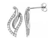 Doma Jewellery DJS01971 Sterling Silver Rhodium Plated Earring with CZ 22mm Height