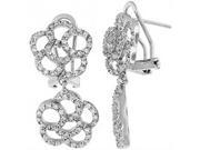 Doma Jewellery DJS01978 Sterling Silver Rhodium Plated Earring with CZ 29mm Height
