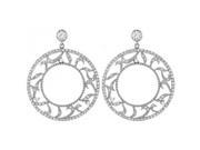Doma Jewellery DJS01980 Sterling Silver Rhodium Plated Earring with CZ 35mm Diameter