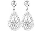 Doma Jewellery DJS02015 Sterling Silver Rhodium Plated Earring with CZ 26.5mm Height