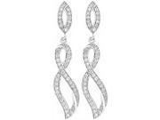 Doma Jewellery DJS02017 Sterling Silver Rhodium Plated Earring with CZ 45mm Height