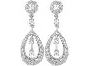 Doma Jewellery DJS02018 Sterling Silver Rhodium Plated Earring with CZ 30mm Height