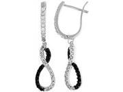 Doma Jewellery DJS02041 Sterling Silver Rhodium Plated Earrings with CZ 40mm Height