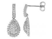 Doma Jewellery DJS02044 Sterling Silver Rhodium Plated Earrings with CZ 21mm Height