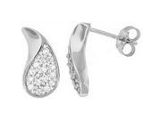 Doma Jewellery DJS02046 Sterling Silver Rhodium Plated Earrings with CZ 14.5mm Height