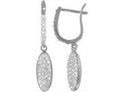 Doma Jewellery DJS02047 Sterling Silver Rhodium Plated Earrings with CZ 38mm Height