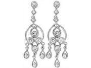 Doma Jewellery DJS02051 Sterling Silver Rhodium Plated Earrings with CZ 40mm Height