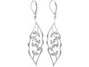 Doma Jewellery DJS02052 Sterling Silver Rhodium Plated Earrings with CZ 63mm Height