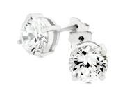 J Goodin E00242RS C01 White Gold Rhodium Bonded .925 Sterling Silver Prong Set 6mm CZ Stud Earrings 2.0 ct Total in Silvertone