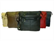 Leather in Chicago kp0093bk Cowhide Leather Messenger Bag in Black