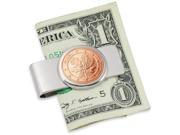 UPM Global LLC 12532 German Oak Twig Five Cent Euro Coin Silvertone Money Clip