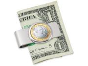 UPM Global LLC 12552 Austrian Mozart One Euro Coin Silvertone Money Clip
