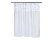 Carnation Home Fashions FSCL JAS 21 Jasmine Fabric Shower Curtain in White