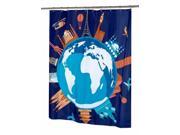 Carnation Home Fashions FSC13 OW Our World Fabric Shower Curtain