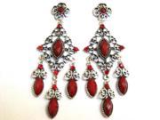 Alur Jewelry Inc. 14351RD Diamond shape Chandelier Earring in Red