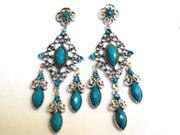 Alur Jewelry Inc. 14351TQ Diamond shape Chandelier Earring in Turquoise