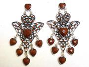 Alur Jewelry Inc. 14354BN Hearts Chandelier Earring in Brown