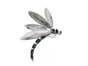 Doma Jewellery MAS07876 Sterling Silver Pin MOP Dragonfly Large EPIN002