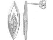 Doma Jewellery DJS01816 Sterling Silver Earrings with CZ 22mm Height